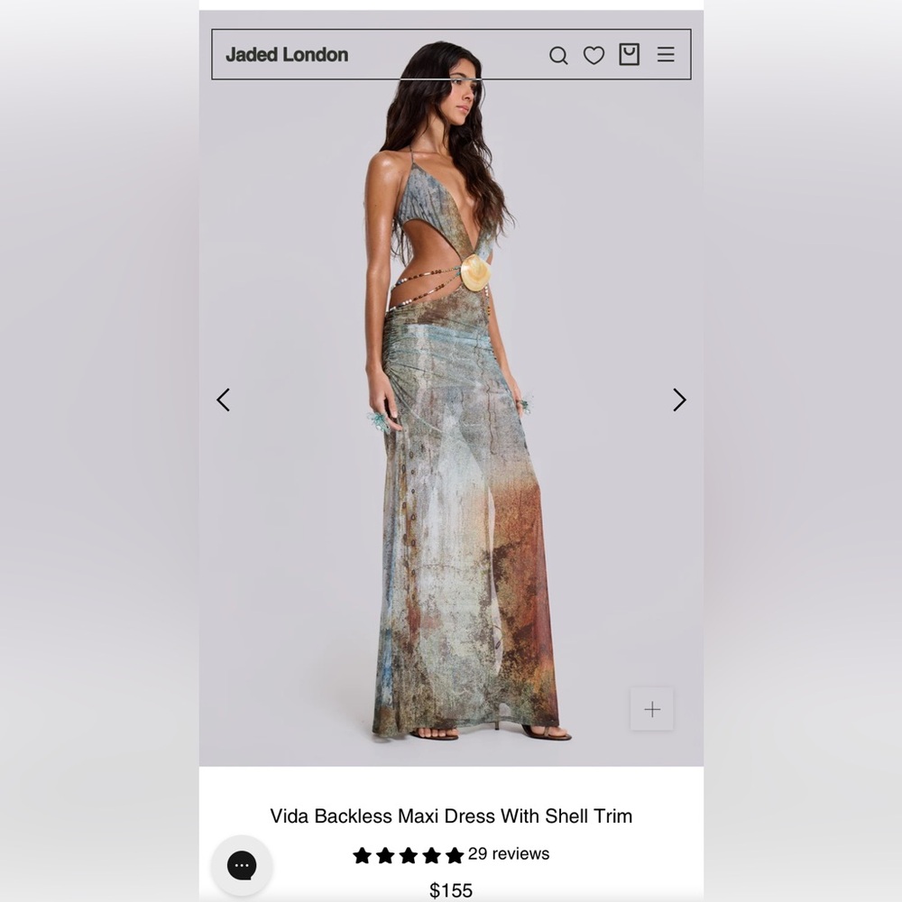 Jaded London Vida Backless Maxi Dress With Shell Trim